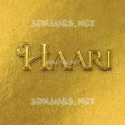 haari in All Gold style - 3D name wallpaper