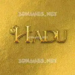 hadu in All Gold style - 3D name wallpaper