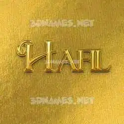 hafil in All Gold style - 3D name wallpaper