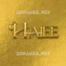 haiee in All Gold style - 3D name wallpaper