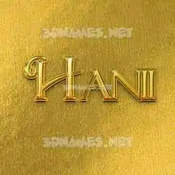 hanii in All Gold style - 3D name wallpaper