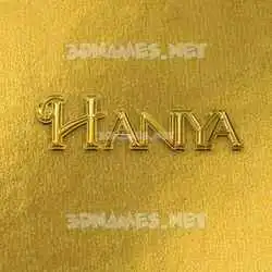 haniya in All Gold style - 3D name wallpaper