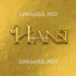 hansi in All Gold style - 3D name wallpaper