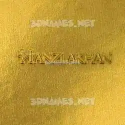 hanzlakhan in All Gold style - 3D name wallpaper