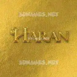 haran in All Gold style - 3D name wallpaper