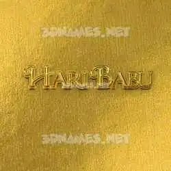 hari babu in All Gold style - 3D name wallpaper