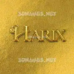 harix in All Gold style - 3D name wallpaper