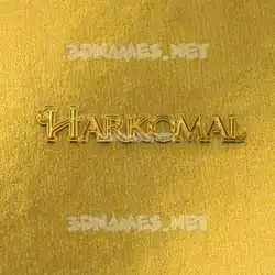 harkomal in All Gold style - 3D name wallpaper