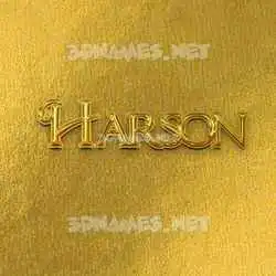 harson in All Gold style - 3D name wallpaper