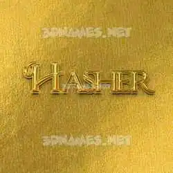 hasher in All Gold style - 3D name wallpaper