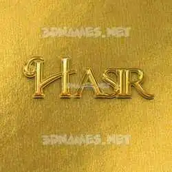 hasir in All Gold style - 3D name wallpaper