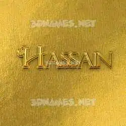 hassain in All Gold style - 3D name wallpaper