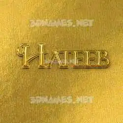 hateeb in All Gold style - 3D name wallpaper
