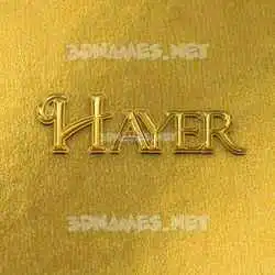 hayer in All Gold style - 3D name wallpaper