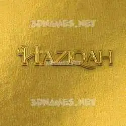 haziqah in All Gold style - 3D name wallpaper