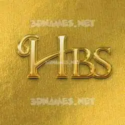 hbs in All Gold style - 3D name wallpaper