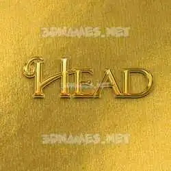 head in All Gold style - 3D name wallpaper