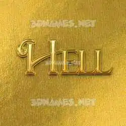 hell in All Gold style - 3D name wallpaper