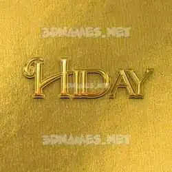 hiday in All Gold style - 3D name wallpaper