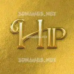 hip in All Gold style - 3D name wallpaper
