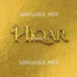 hiqar in All Gold style - 3D name wallpaper