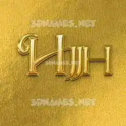 hjjh in All Gold style - 3D name wallpaper