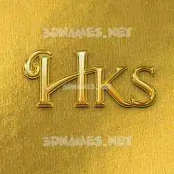 hks in All Gold style - 3D name wallpaper