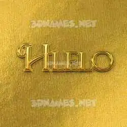 hlelo in All Gold style - 3D name wallpaper