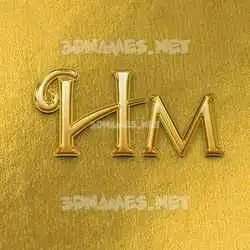 hm in All Gold style - 3D name wallpaper