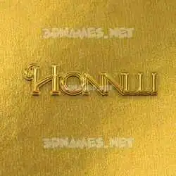honnlli in All Gold style - 3D name wallpaper