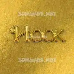 hook in All Gold style - 3D name wallpaper
