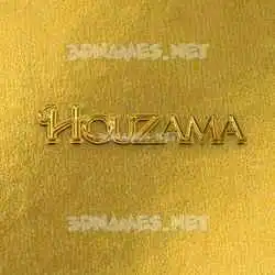 houzama in All Gold style - 3D name wallpaper