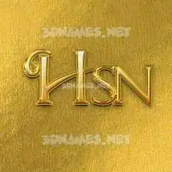 hsn in All Gold style - 3D name wallpaper