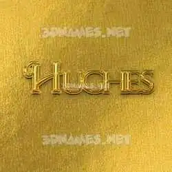 hughes in All Gold style - 3D name wallpaper