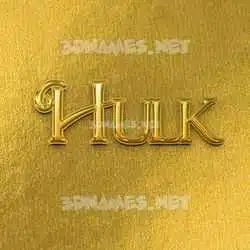 hulk in All Gold style - 3D name wallpaper