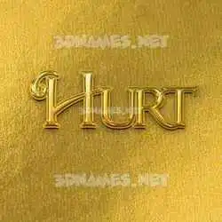 hurt in All Gold style - 3D name wallpaper