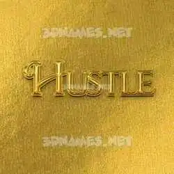 hustle in All Gold style - 3D name wallpaper
