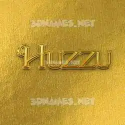 huzzu in All Gold style - 3D name wallpaper