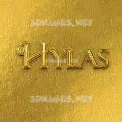 hylas in All Gold style - 3D name wallpaper