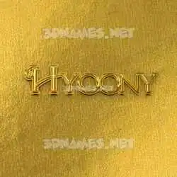 hyoony in All Gold style - 3D name wallpaper