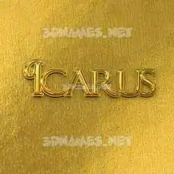 icarus in All Gold style - 3D name wallpaper