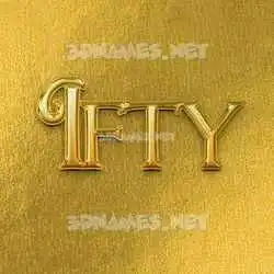 ifty in All Gold style - 3D name wallpaper