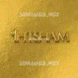 ihtsham in All Gold style - 3D name wallpaper