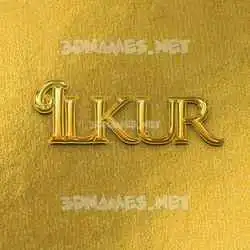 ilkur in All Gold style - 3D name wallpaper