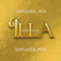 illa in All Gold style - 3D name wallpaper