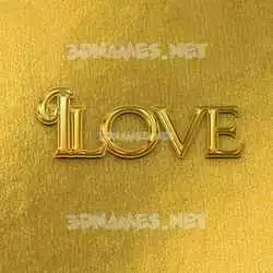 ilove in All Gold style - 3D name wallpaper