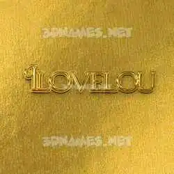 ilovelou in All Gold style - 3D name wallpaper