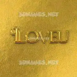 iloveu in All Gold style - 3D name wallpaper