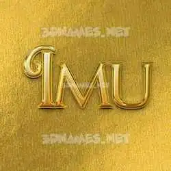 imu in All Gold style - 3D name wallpaper