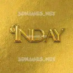 inday in All Gold style - 3D name wallpaper